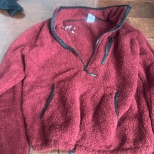 Cozy Red Sherpa Fleece Jacket